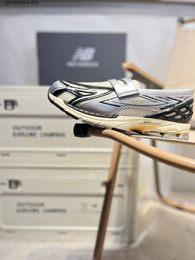 new Balance 1906系列复古老爹风休闲一脚蹬 #采用轻质牛剖革拼接透气网眼衬垫织物鞋面材质 T-Beam大底提供足步弓支撑 保持步态稳定 后跟搭载外