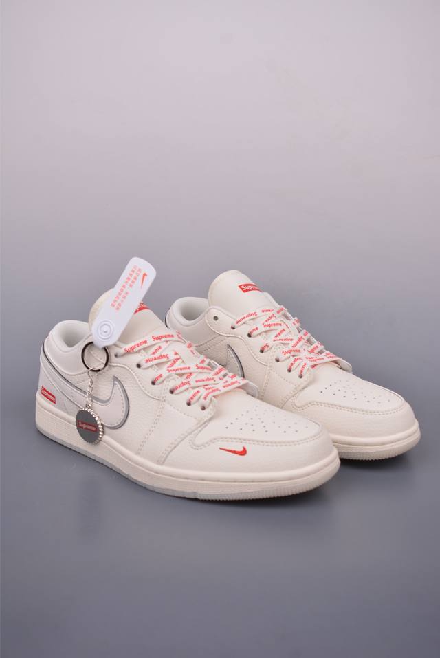 nike Jordan Air Jordan 1 Supreme联名 纯原大厂出品 极力推荐 定制鞋盒 大厂纯原品质出货 超高清洁度 皮料切割干净无任何毛边 细