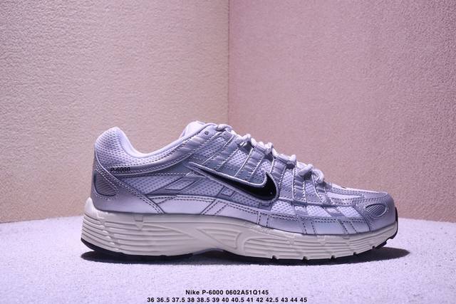 公司级！耐克 Nike P-6000 Se 舒适 皮革防滑耐磨 低帮 休闲跑步鞋 男款 米色 尺码：36-45 带半码 Xm0602Q145
