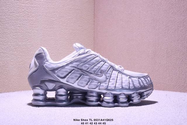 Nike 耐克 男女鞋真标半码制，高成本独立开发气柱鞋模，绝佳减震性能复古大军老将出征，经典全掌大气柱Nike Shox Tl Grey Lime Blast