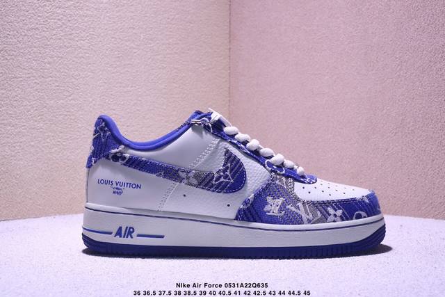 海外限量发售！公司级Nike Air Force 1 '07 Low Lv联名-灰蓝牛仔 空军一号低帮 运动鞋 休闲鞋 折边针车 工艺难度大 3M反光 原楦头原