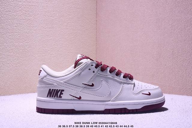 耐克Nike Dunk Low Retro扣篮系列 酒红三勾复古低帮休闲运动滑板板鞋 采用脚感柔软舒适Zoomair气垫 有效吸收滑板等极限运动在落地时带来的冲