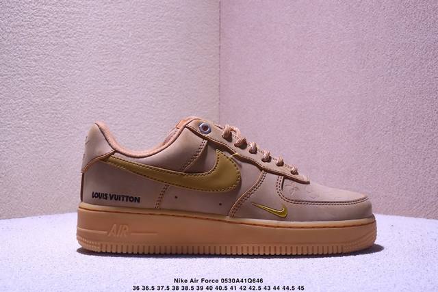 公司级Nike Air Force1 Low Af1原盒包装 Lv联名经典款小麦色空军一号低帮休闲板鞋 Nike继续推出小麦色Af1 以高帮款与低帮款的方式呈现