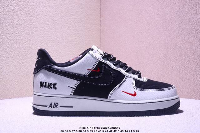 海外限量发售！公司级Nike Air Force 1 '07 Low 黑白三小勾 空军一号低帮 运动鞋 休闲鞋 折边针车 工艺难度大 原楦头原纸板 原装鞋盒 定