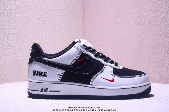 海外限量发售！公司级Nike Air Force 1 '07 Low 黑白三小勾 空军一号低帮 运动鞋 休闲鞋 折边针车 工艺难度大 原楦头原纸板 原装鞋盒 定