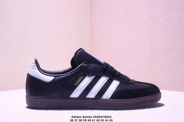 真标Adidas Originals Samba Og 桑巴舞系列 阿迪达斯 三叶草 绅士德训足球风百搭低帮休闲运动板鞋 货号:B75807 尺码:36-45