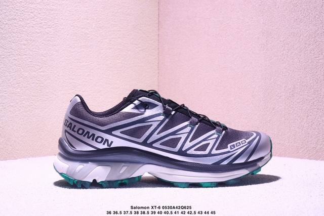 Salomon 萨洛蒙 男女鞋真标半码制，升级原楦开发版型，采用耐磨防护透气网布鞋面材质，欧索莱环保去臭环型组合鞋垫，中底Energycell缓震物料组合Acs