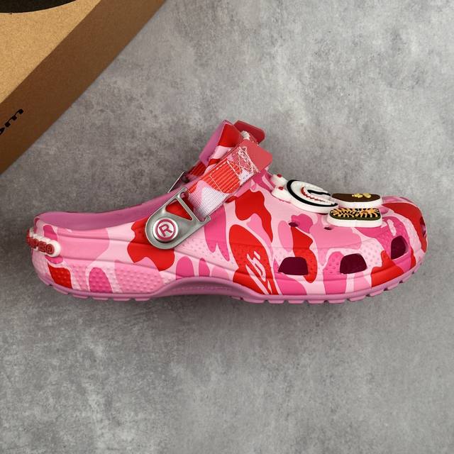 本地 核心私 Crocs Classic Clog X Bape 迷彩猿星 潮牌限定卡骆驰夏季包头洞洞鞋 Eva发泡材质 耐磨防滑舒适沙滩鞋 超轻Croslit