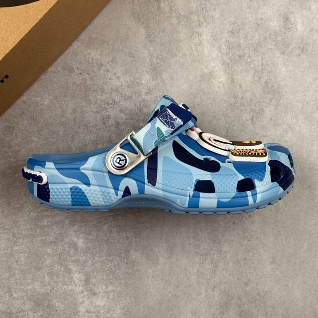 本地 核心私 Crocs Classic Clog X Bape 迷彩猿星 潮牌限定卡骆驰夏季包头洞洞鞋 Eva发泡材质 耐磨防滑舒适沙滩鞋 超轻Croslit