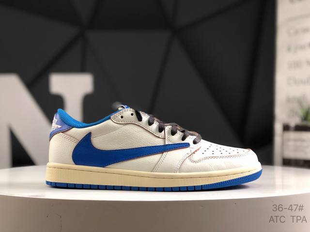 耐克 Aj1倒勾Travis Scott X Air Jordan 1 ” Reverse Mocha “ Aj1乔1 Ts 闪电 联名倒钩 低帮文化篮球鞋 完