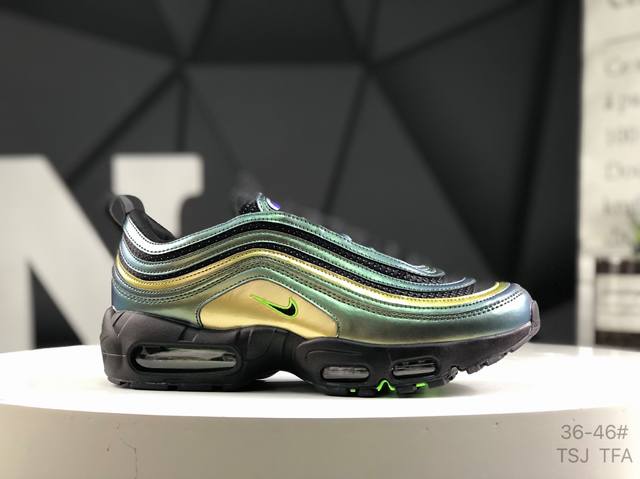 耐克 Nk Air Max 97 Ducks Of A Feather Thunder 联名款 3M反光鞋面 气垫复古休闲鞋 货号：Ii1714 900 尺码：