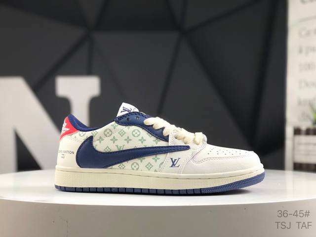 真标带半码K Travis Scott X Fragment Design X Air Jordan 1 Low Og Sp Aj1 乔1 Bape低帮文化休闲