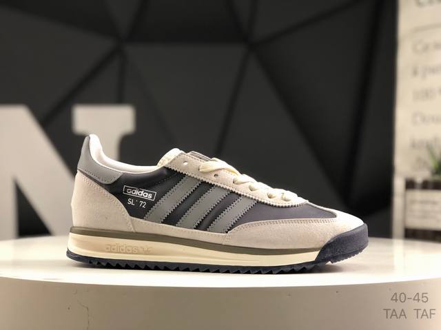 阿迪达斯 Adidas Sl 72 三叶草复古休闲跑步鞋休闲运动鞋 货号：Ig2132 鞋款采用舒爽尼龙鞋面、绒面革饰面和皮革细节等设计。与此同时，搭载着 Ec