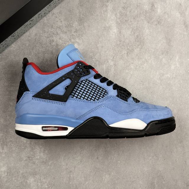 本地 核心私 Travis Scott Cactus Jack X Air Jordan 4 Retro 联名 蓝麂皮 Aj4 乔丹4代 冰蓝 乔丹篮球鞋系列