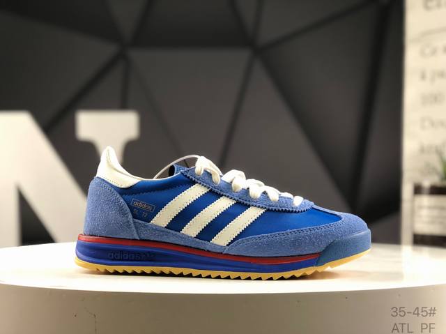 福利特价 阿迪达斯 Adidas Original Sl 72 Og 阿迪达斯 低帮 金属银蓝 德训足球风百搭低邦休闲运动板鞋 鞋款在保留了经典的外观基础上，在