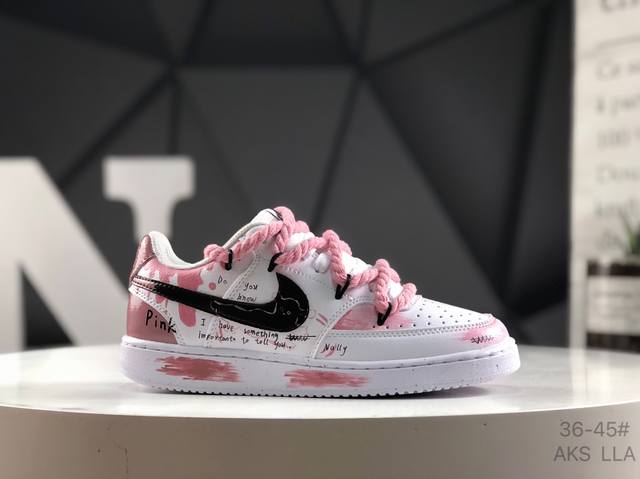 公司级带半码 耐克 Nike Court Vision Low 学院视觉系列休闲运动皮革板鞋 货号：Dh3158-101 尺码：36 36.5 37.5 38