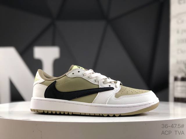耐克 乔丹Travis Scott X Fragment X Air Jordan 1 Low Aj1 乔丹 三方联名倒勾百搭休闲运动文化篮球鞋 货号：Fz31