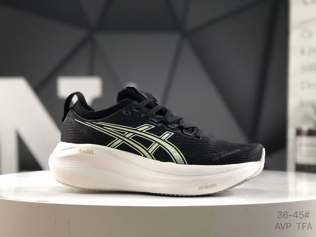 亚瑟士 Asics Gel-Nimbus 27 舒适防滑耐磨低帮休闲跑步鞋 鞋底采用了轻质发泡材料 并在后跟和前掌处采用了Asics亚瑟士核心科技-Gel缓震胶