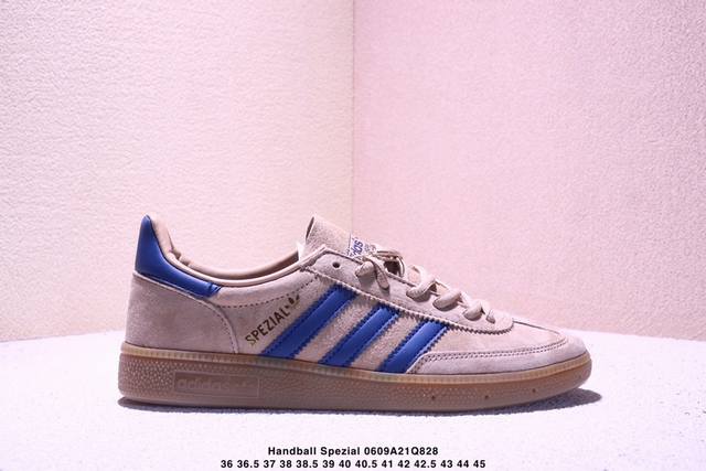公司级Adidas Handball Spezial 官方正确版本 阿迪达斯经典款 复古休闲板鞋 全鞋采用反毛皮制作 牛筋耐磨大底 承载青春情怀的板鞋 经典三条