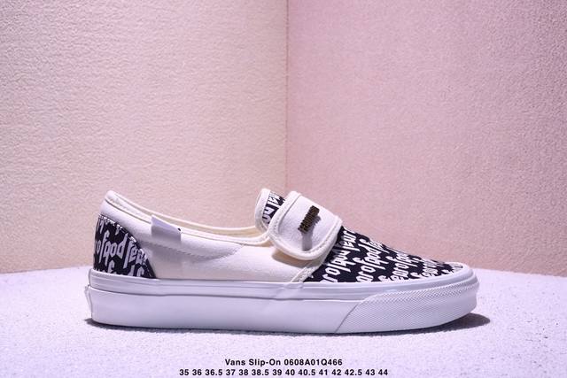 万斯Fear Of Fog X Vans Slip-On 47 V Dx Fog高街黑白懒人魔术贴一脚蹬帆布鞋 码数：35 36 36.5 37 38 38.5