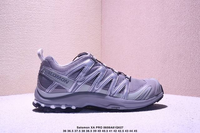 公司级Salomon Xa Pro 3D萨洛蒙户外越野跑鞋 鞋面采用Sensifit贴合技术 全方位贴合包裹脚型 鞋跟部鞋底牵引设计 提供强大的抓地性能 更适应