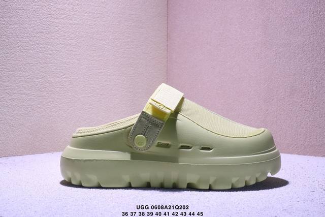 Ugg 凉鞋 时尚百搭单品凉鞋沙滩鞋 一脚蹬凉拖鞋。潮流元素宽版弹力后跟带设计，在休闲拖鞋和舒适便鞋中任意切换。 Xm0608Q202