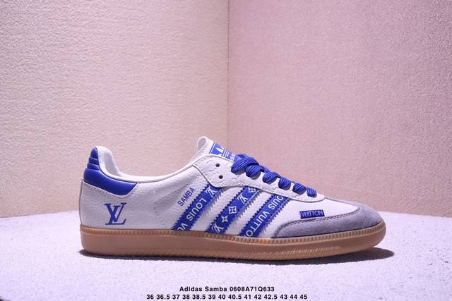 公司级Adidas Originals Samba Og ‘Diy’系列 夏季时尚百搭低帮休闲运动板鞋 蓝黑 原装头层材料 用料绝不含糊 独家版型蒸餾加工帶來的