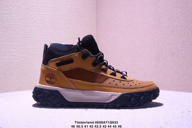 Timberland添柏岚黄色，夏季网面设计，户外高帮休闲大黄靴系列 广东大厂品质 原盒原包装 24Ss新款 时尚潮流搭配 面料采用意大利顶级磨砂细纹皮 搭配防