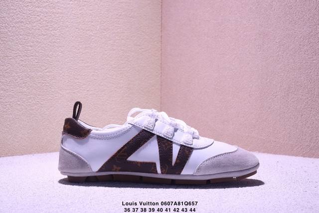 Louis Vuitton 36-44宋茜金晨同款芭蕾平底休闲德训鞋女2025新款真皮复古运动板鞋 Xm0607Q657