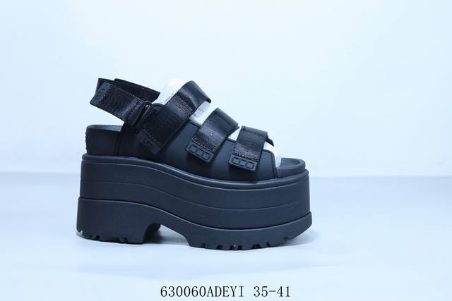 Ugg 凉鞋厚底增高弹力束带女凉拖鞋时尚休闲舒适防滑拖鞋 6 60Adeyi 35-41