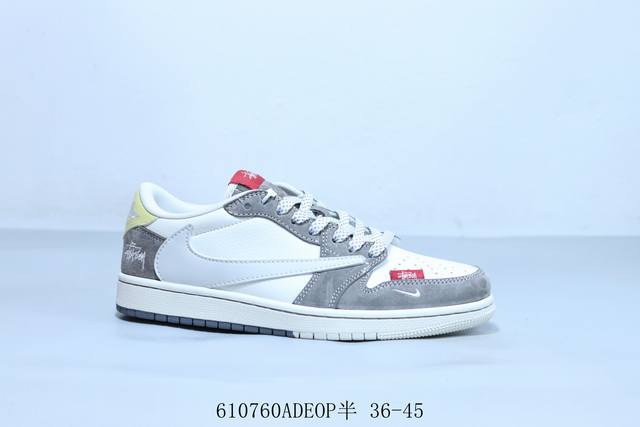 乔丹Air Jordan 1 Low Aj1 乔1低帮复古文化休闲运动篮球鞋 倒勾 货号 Sj2068-136 610760Adeop半 36-45