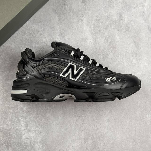 本地 核心私 Nb新百伦New Balance M1000 Black Sliver 系列低帮复古老爹风休闲运动慢跑鞋“皮革全黑金属银” #男女鞋真标半码制#升
