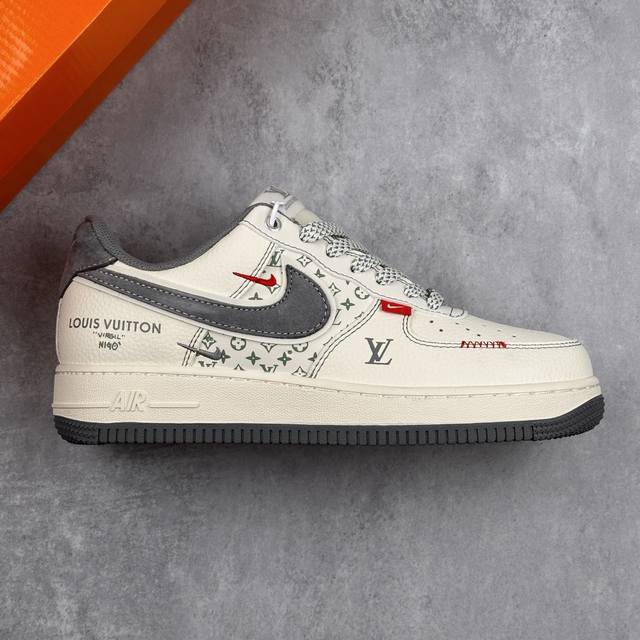 本地 核心私 公司级Nike Air Force 1 '07 Low “Lv联名- -米灰小双勾”空军一号 低帮运动休闲鞋 折边针车 工艺难度大 原楦头原纸板