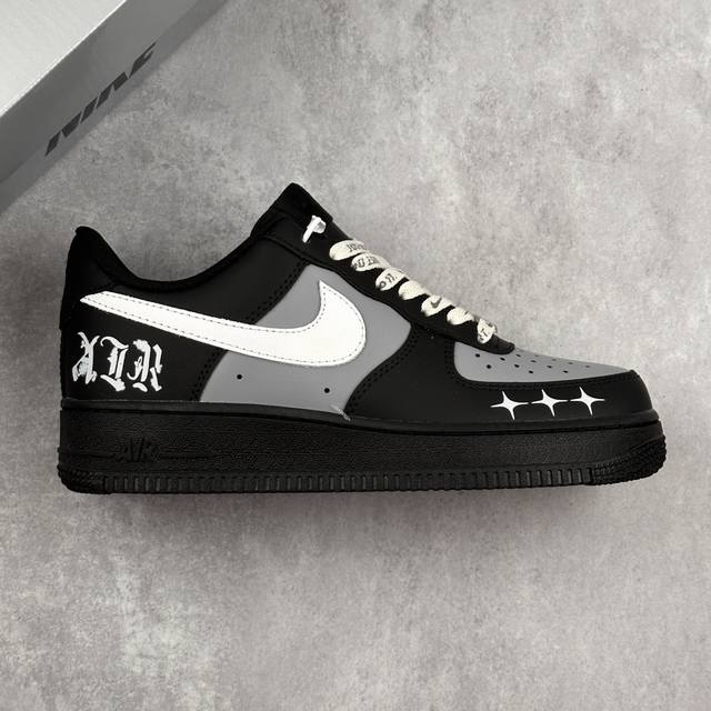 本地 核心私 Nike Air Force 1'07 Low 黑银克特 空军一号低帮休闲板鞋 #定制皮料 原厂3D打印 定制鞋盒 原楦原纸板 纯正空军版型 内置