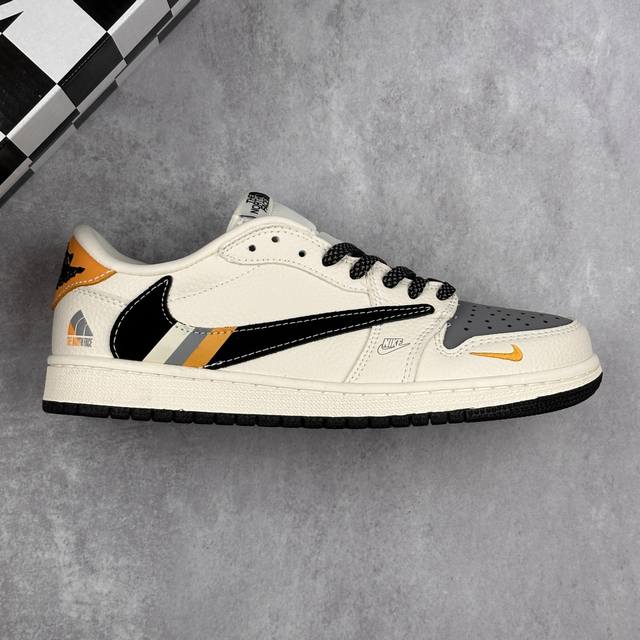 本地 核心私 Nike Air Jordan 1 X Travis Scott Aj1倒勾 乔一倒钩 北面联名款 耐克 低帮文化篮球鞋 完美品质出货 细节如图所