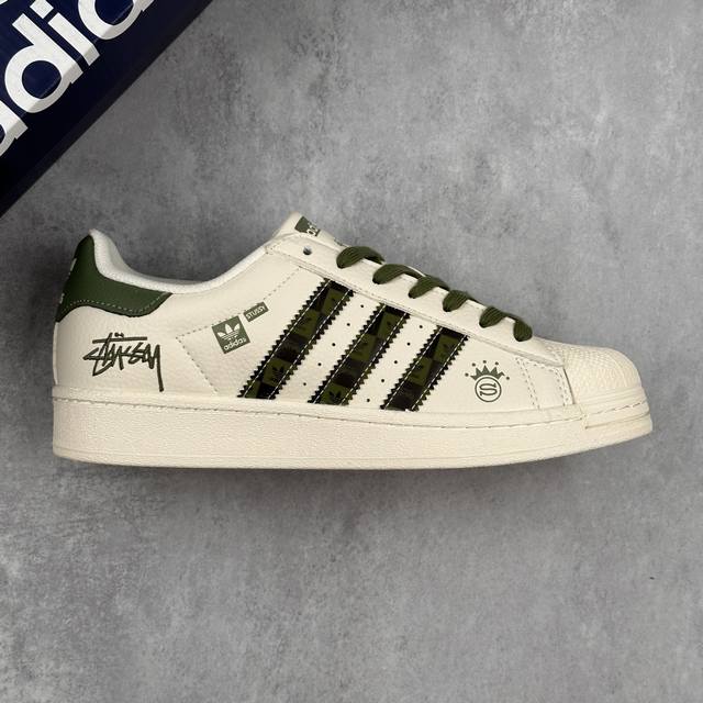 本地 核心私 阿迪达斯 Adidas Originals Gazelle Indoor X 斯图西联名 贝壳头三叶草休闲防滑耐磨低帮板鞋 鞋头出色设计 塑就出众