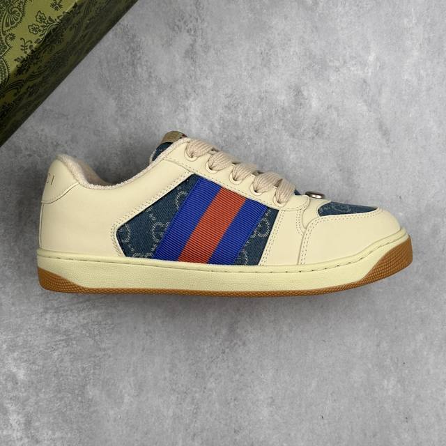 本地 核心私 公司级Gucci Distressed Screener Sneaker 古驰小脏鞋系列 官方同步 绿盒版本 海淘代购指定专供经典原型复古百搭做旧