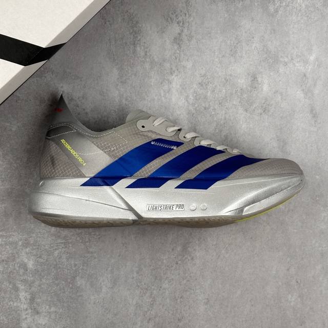 本地 核心私 公司级全掌碳板Adidas Adizero Adios Pro 4 M马拉松飞线贾卡轻质透气休闲运动跑步鞋 采用双层透气网纱 Flywire动态飞