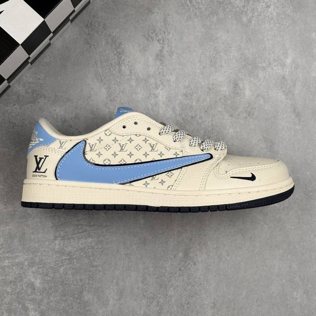 本地 核心私 Travis Scott X Nike Air Jordan 1 Low X Stussy Air Jordan 1 Low 反转白蓝灰小勾满天星