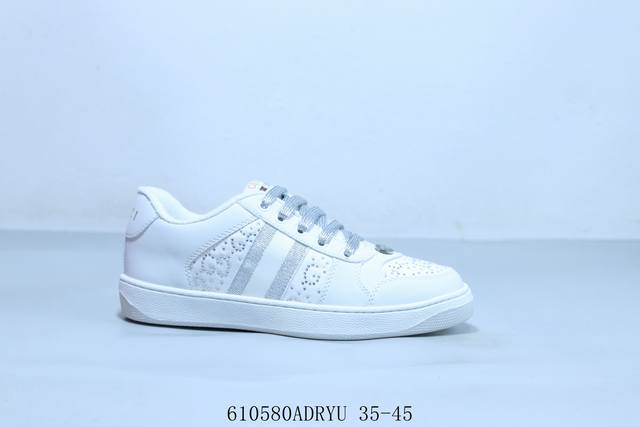 Gucci 轻奢单品 广东品质原厂 高奢古驰Gucci Screener Gg休闲潮鞋 610580Adryu 35-45