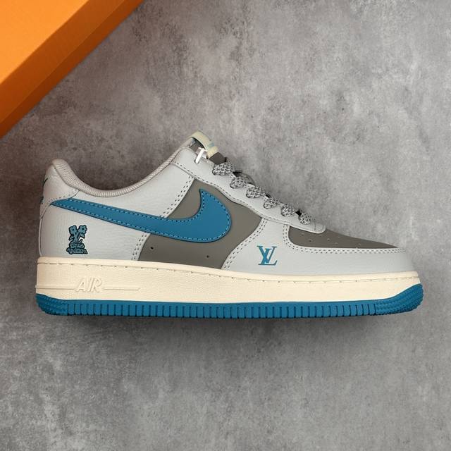本地 核心私 Nike Air Force 1'07 Low Lv联名 灰蓝底 空军一号低帮休闲板鞋 #原楦头原纸板 原装鞋盒 定制五金配件 内置全掌气垫 原厂