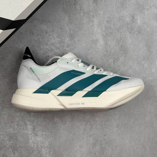 本地 核心私 公司级Adidas Adizero Adios Pro 4 M马拉松飞线贾卡轻质透气休闲运动跑步鞋 采用双层透气网纱 Flywire动态飞线绑缚鞋