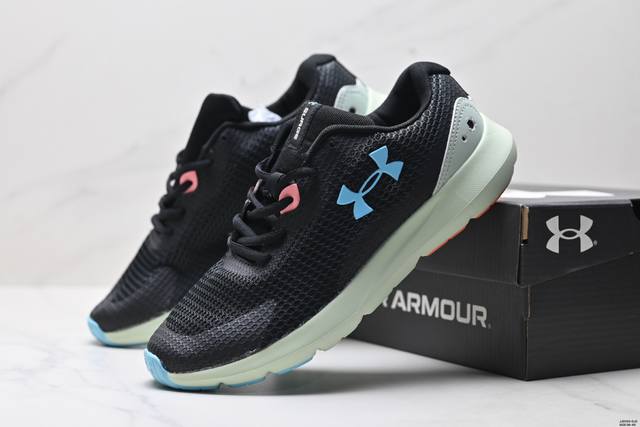 公司级Under Armour Surge 3 安德玛运动舒适 织物减震防滑耐磨透气 低帮休闲跑步鞋 货号:3024883-400 尺码:36-45 Id:Jj