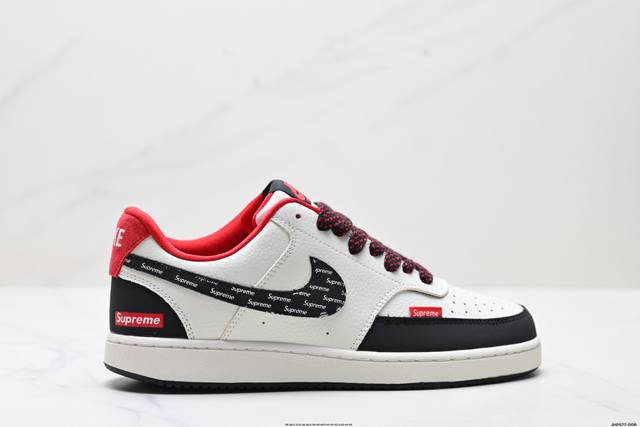 公司级Nike Court Vision Lo ‘Diy’定制 低帮百搭 透气休闲运动板鞋 兼顾舒适脚感和出众风范 演绎匠心之作 结构性的支撑贴合感结合复古篮球