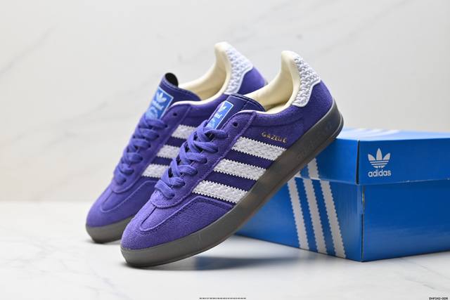 真标Adidas Originals Gazelle Indoor 三叶草休闲防滑耐磨低帮板鞋 货号:Hq8714 尺码:36 36.5 37 38 38.5