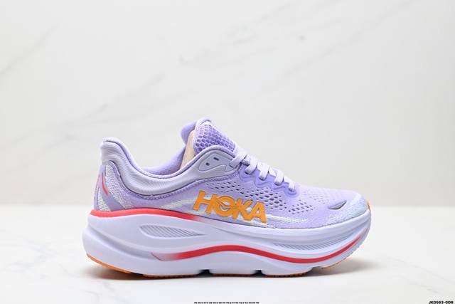 公司级Hoka One One Bondi 9 复古舒适防滑耐磨 低帮 山地户外跑步鞋 货号:1162012 尺码:36 36.5 37.5 38 38.5 3