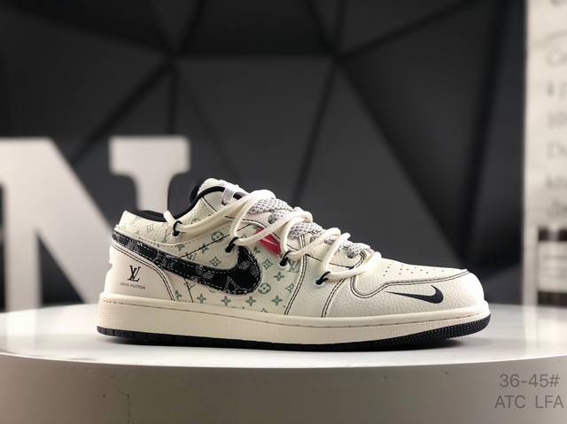公司级带半码 耐克 Nike Air Jordan 1 Low Aj1 乔1 低帮潮流运动休闲板鞋。绑带 Aj1 低帮拼接 完美版型真头层牛皮# 内置缓震气垫
