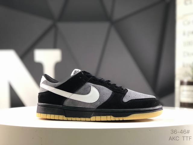 耐克 Nk Dunk Low 低帮休闲板鞋 #鞋款采用简洁外观，结合优质材料与柔软衬垫，舒适耐穿。配色由煤黑、橡皮浅褐和淡象牙白搭配，统一色调可便于整体衣着的搭