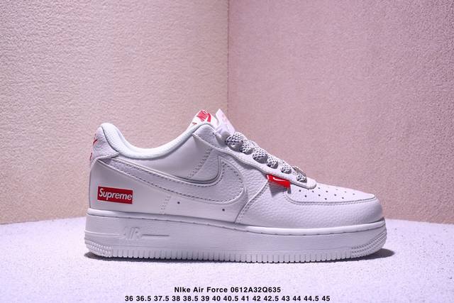 海外限量发售！公司级Nike Air Force 1 '07 Low “Supreme联名 百搭米色”空军一号 低帮 运动鞋 休闲鞋 折边针车 工艺难度大 原楦