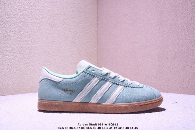 Adidas Originals Stadt 阿迪达斯 舒适百搭 防滑耐磨 低帮 板鞋 货号:Ji6344 尺码:35.5 36 36.5 37 38 38.5